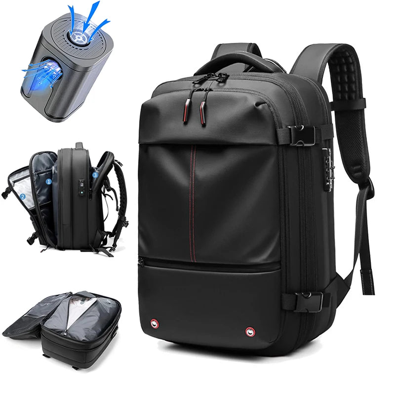 Travel Men 17 Inch Laptop Backpack Vacuum Compression Backpack Business Large Capacity School Backpack Expand Outdoor Backpack